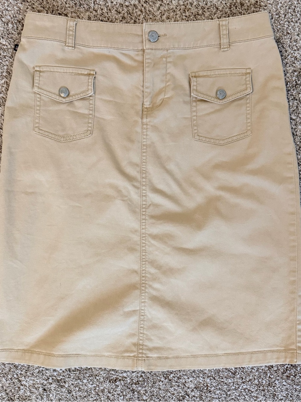 Polo by Ralph Lauren Khaki/Tan Mini Skirt with Front Flap Pockets